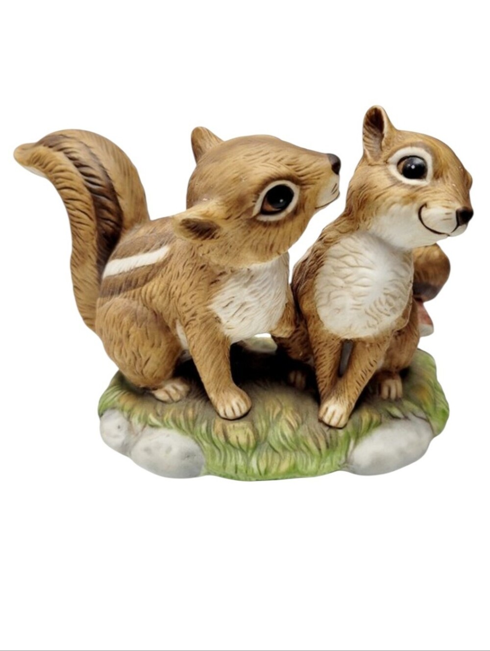 Vintage 1990 Homco Masterpiece Porcelain Sweetheart Chipmunks